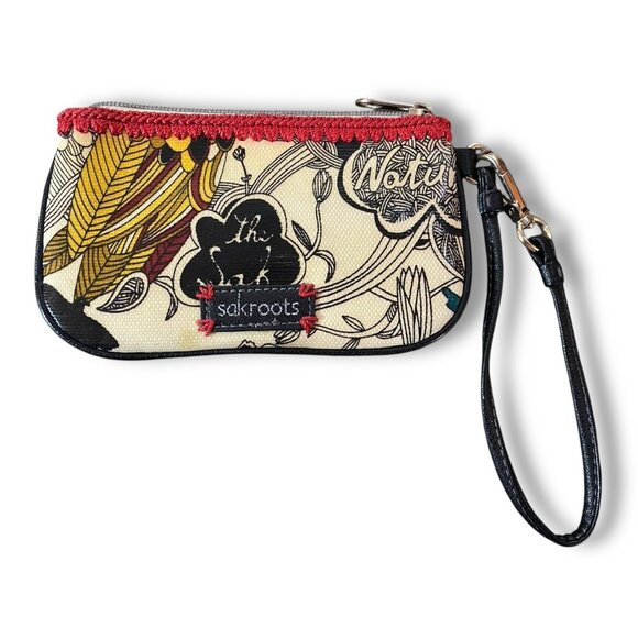 Sakroots Handbags - Sakroots Happy & Free Wristlet Wallet Key Ring Zip Pockets Boho Organizer Bag
